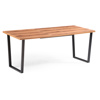 Стол деревянный Лота Лофт 140(180)х80х74 25 мм дуб делано темный, матовый черный