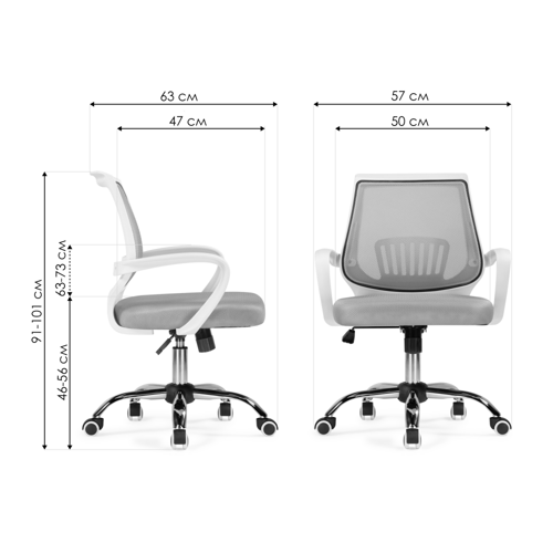 Компьютерное кресло Ergoplus light gray, white