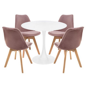 Обеденная группа Ахели light purple, wood, white