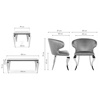 Обеденная группа Асуна white, gray