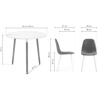 Обеденная группа Дилай 90 white, dark gray