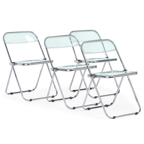 Пластиковый стул Fold складной clear gray-blue