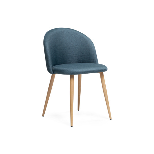 Стул на металлокаркасе Aldo blue, wood