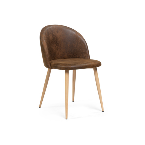 Стул на металлокаркасе Aldo dark brown, wood