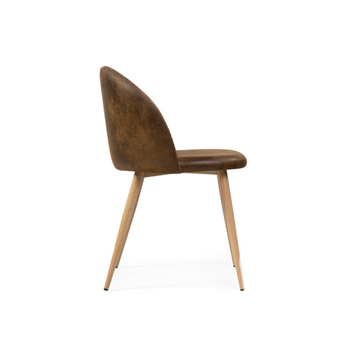 Стул на металлокаркасе Aldo dark brown, wood