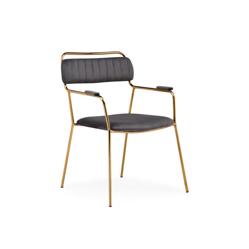 Стул на металлокаркасе Aspen dark gray, gold