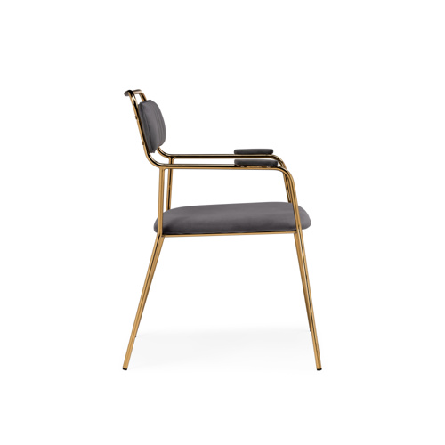Стул на металлокаркасе Aspen dark gray, gold