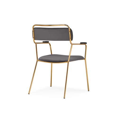 Стул на металлокаркасе Aspen dark gray, gold
