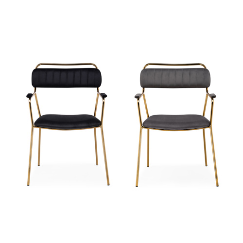 Стул на металлокаркасе Aspen dark gray, gold