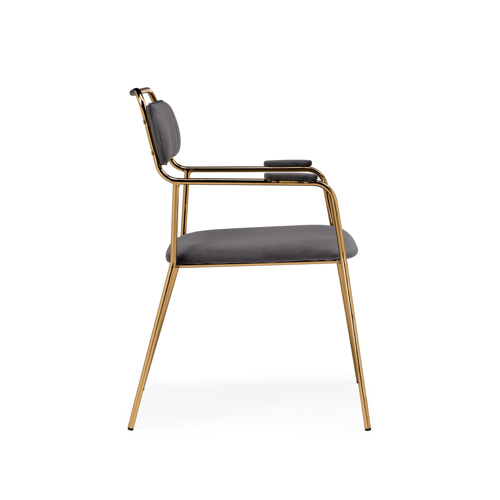 Стул на металлокаркасе Aspen dark gray, gold