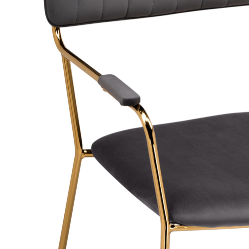Стул на металлокаркасе Aspen dark gray, gold