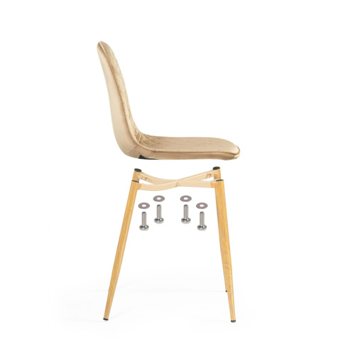 Стул на металлокаркасе Capri dark beige, wood