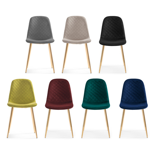 Стул на металлокаркасе Dabl dark blue, gold