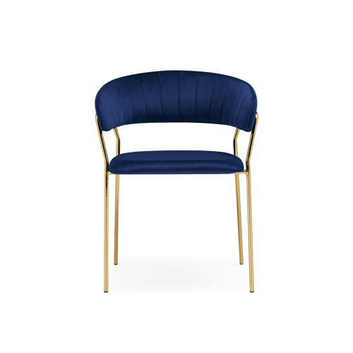 Стул на металлокаркасе Kamelia 1 dark blue, gold