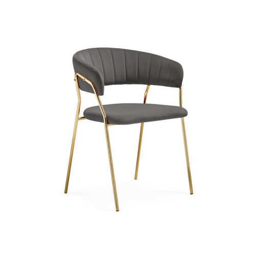 Стул на металлокаркасе Kamelia 1 dark gray, gold
