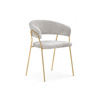 Стул на металлокаркасе Kamelia 1 light gray fabric, gold
