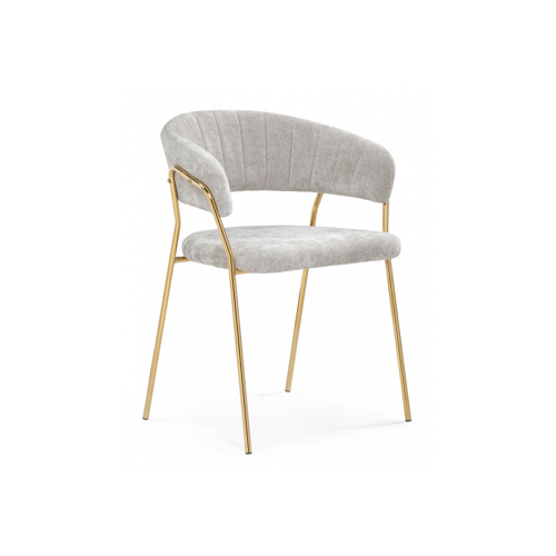 Стул на металлокаркасе Kamelia 1 light gray fabric, gold