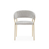 Стул на металлокаркасе Kamelia 1 light gray fabric, gold