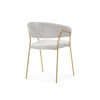 Стул на металлокаркасе Kamelia 1 light gray fabric, gold