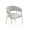 Стул на металлокаркасе Kamelia 1 light gray fabric, gold