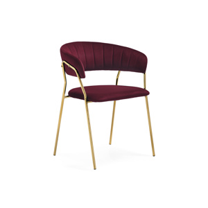 Стул на металлокаркасе Kamelia 1 wine red, gold