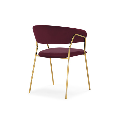 Стул на металлокаркасе Kamelia 1 wine red, gold