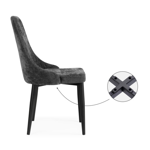 Стул на металлокаркасе Kora black, dark gray
