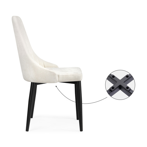 Стул на металлокаркасе Kora white, black