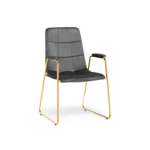Стул на металлокаркасе Lana dark grey, gold