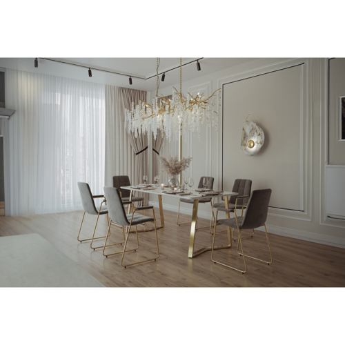 Стул на металлокаркасе Lana dark grey, gold