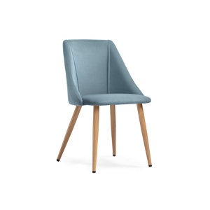 Стул на металлокаркасе Morgan  light blue, wood