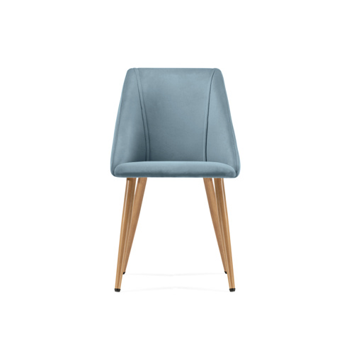 Стул на металлокаркасе Morgan  light blue, wood