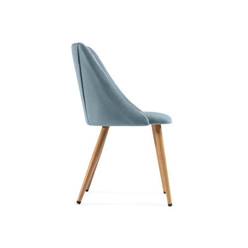 Стул на металлокаркасе Morgan  light blue, wood