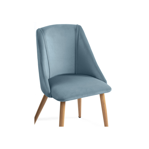 Стул на металлокаркасе Morgan  light blue, wood