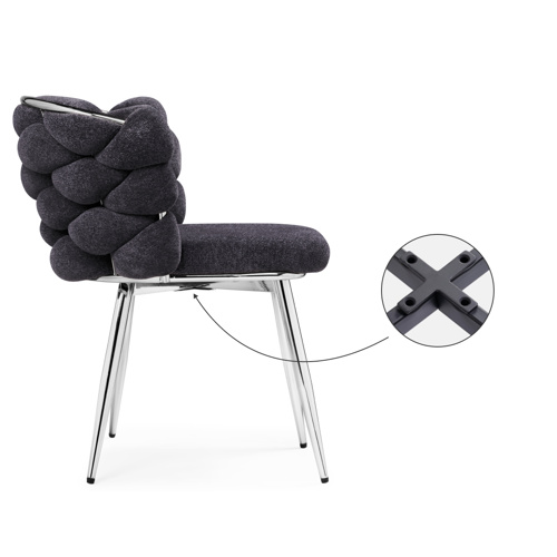 Стул на металлокаркасе Rendi gray-blue, chrome