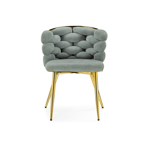 Стул на металлокаркасе Rendi light gray, gold