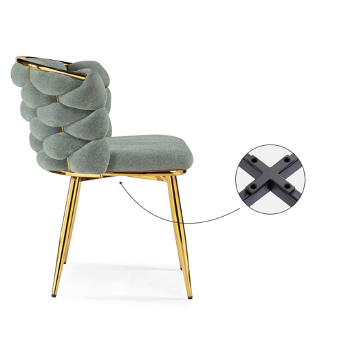 Стул на металлокаркасе Rendi light gray, gold