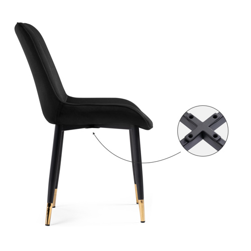 Стул на металлокаркасе Seda 1 black, gold, black