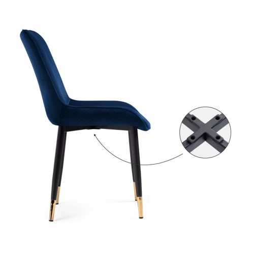Стул на металлокаркасе Seda 1 dark blue, gold, black
