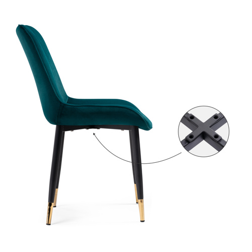 Стул на металлокаркасе Seda 1 green, gold, black