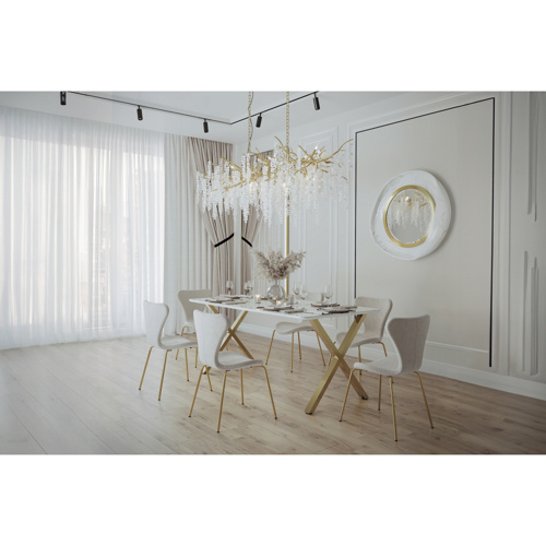 Стул на металлокаркасе Solo white, gold