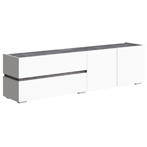 ТВ-тумба Атлон белый, бетон темный