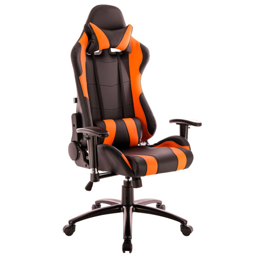 Кресло Everprof Lotus S2 Экокожа Черный/Оранж