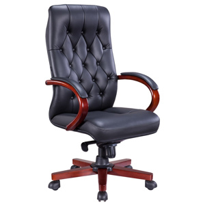 Кресло Everprof Monaco Wood Кожа Черный