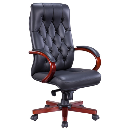 Кресло Everprof Monaco Wood Экокожа Черный