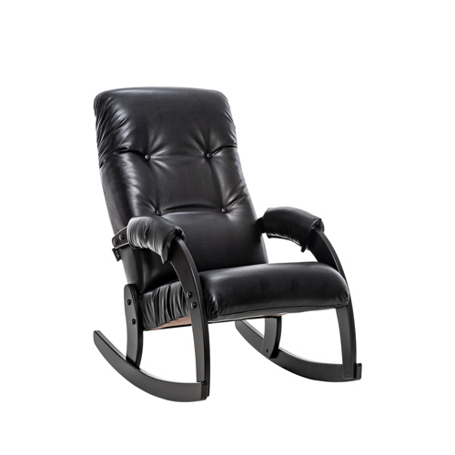 Кресло-качалка Модель 67 Венге Экокожа Vegas Lite Black