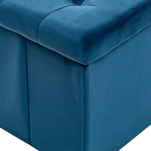 Пуф Куба складной квадратный Велюр V54 синий